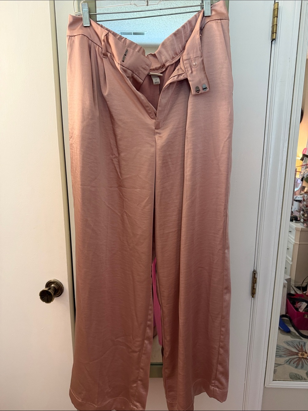 a new day Rose Pink Wide-Leg Satin Trousers